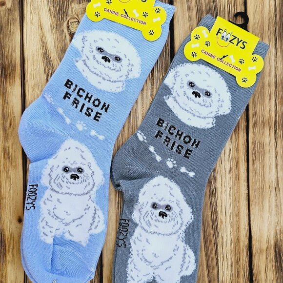 Unisex Canine Foozys Socks - Bichon Frise - Picture 1 of 4